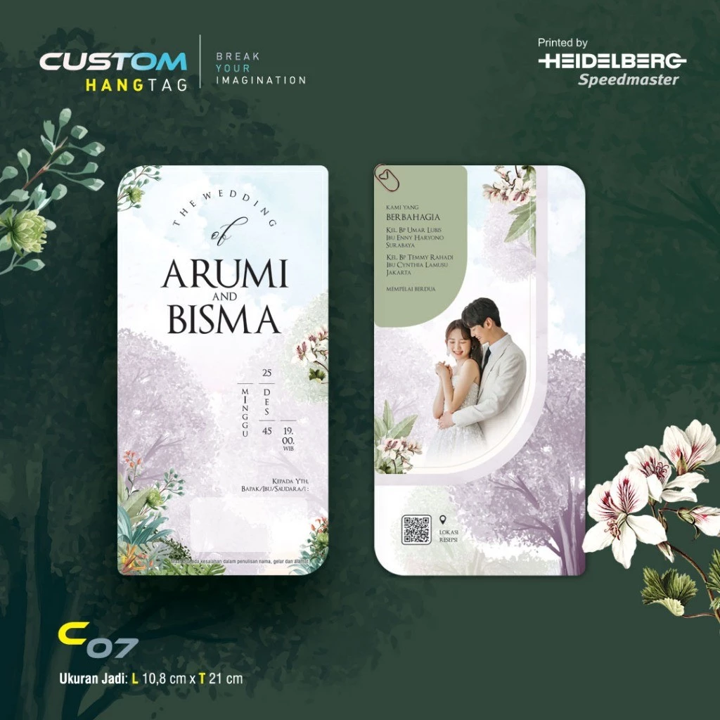 Undangan Custom Model Hangtag /  Cepitan Besar C07
