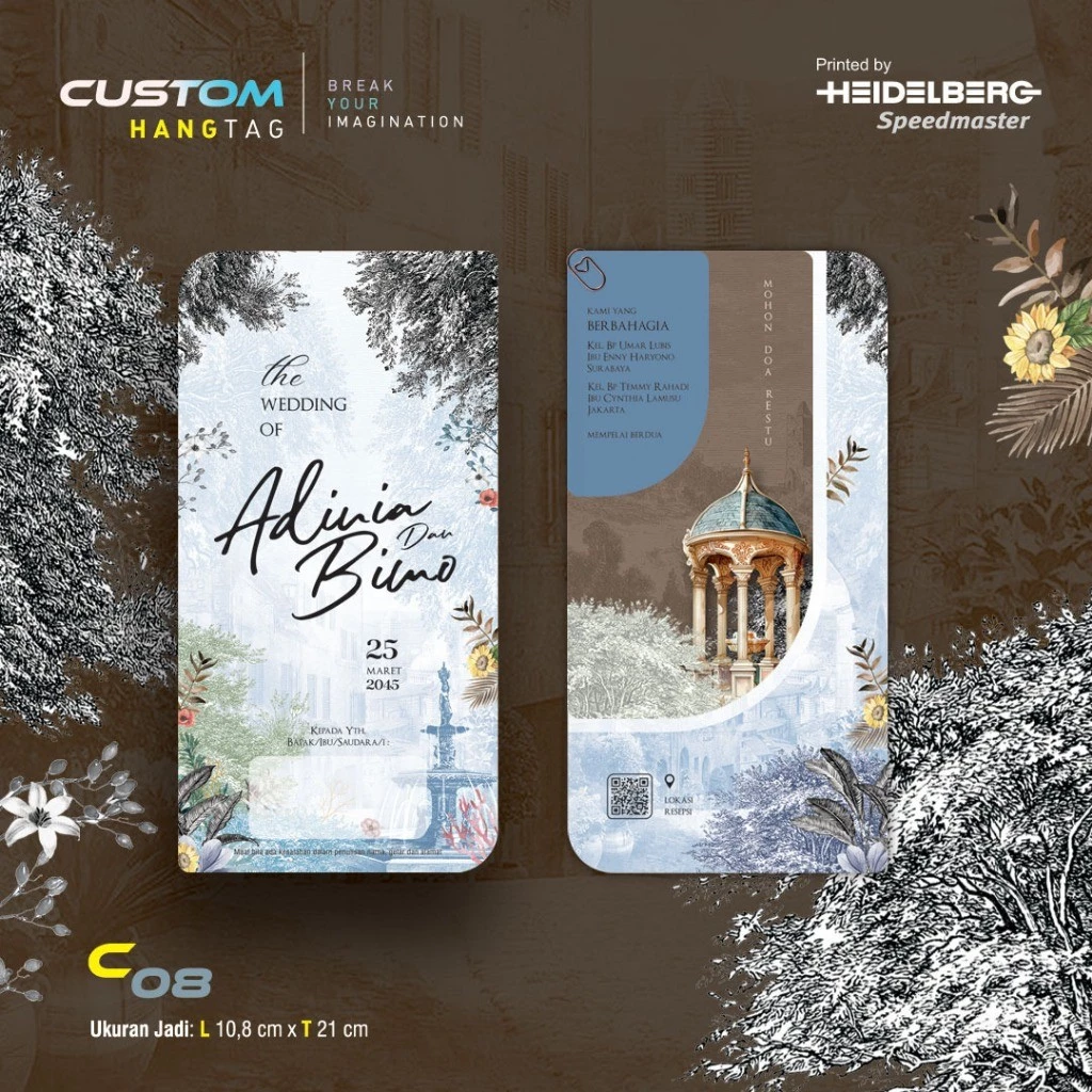 Undangan Custom Model Hangtag / Cepitan Besar C08