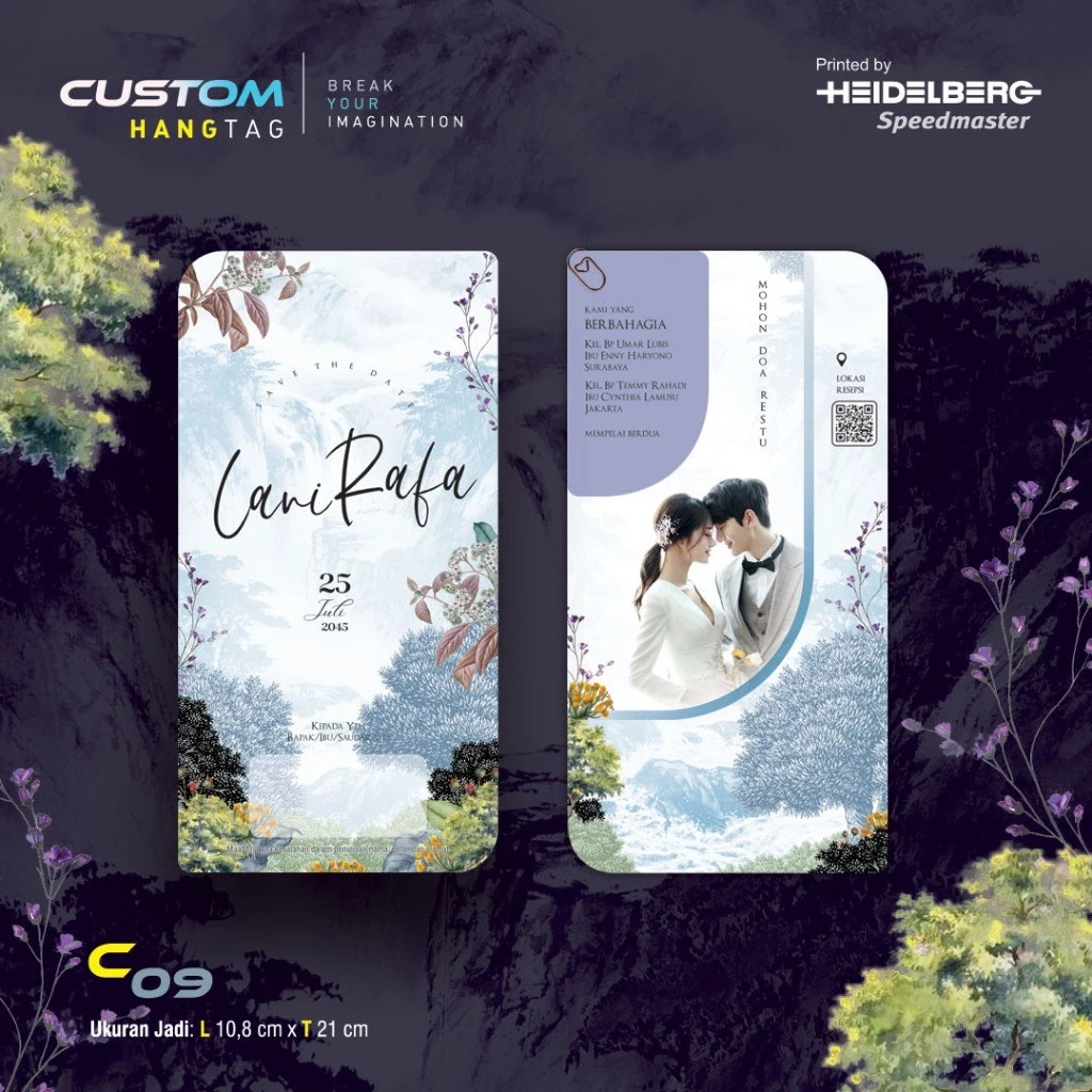 Undangan Undangan Custom Model Hangtag / Cepitan Besar C09