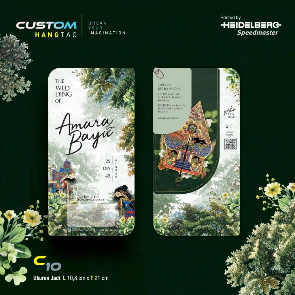 Undangan Undangan Custom Model Hangtag / Cepitan Besar C10