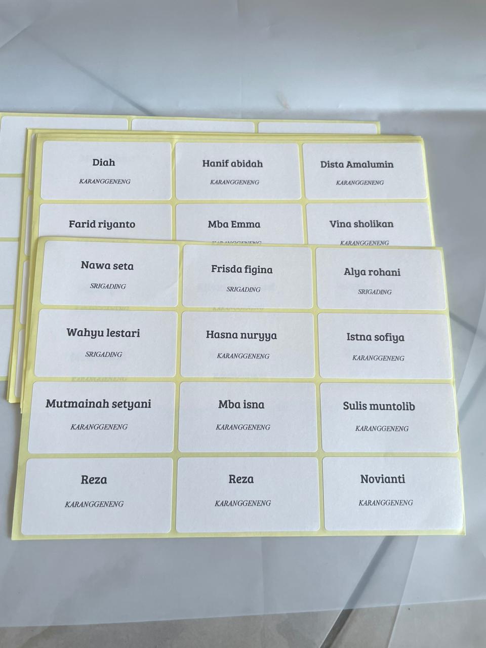 Label Nama undangan + Cetak