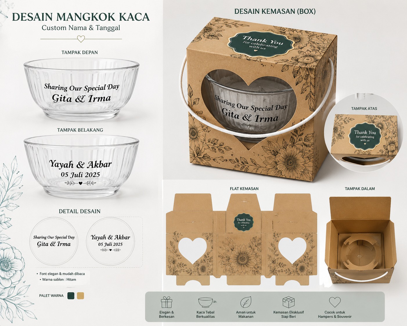 Souvenir Mangkok Sablon / Bukan Sticker + Packing Box